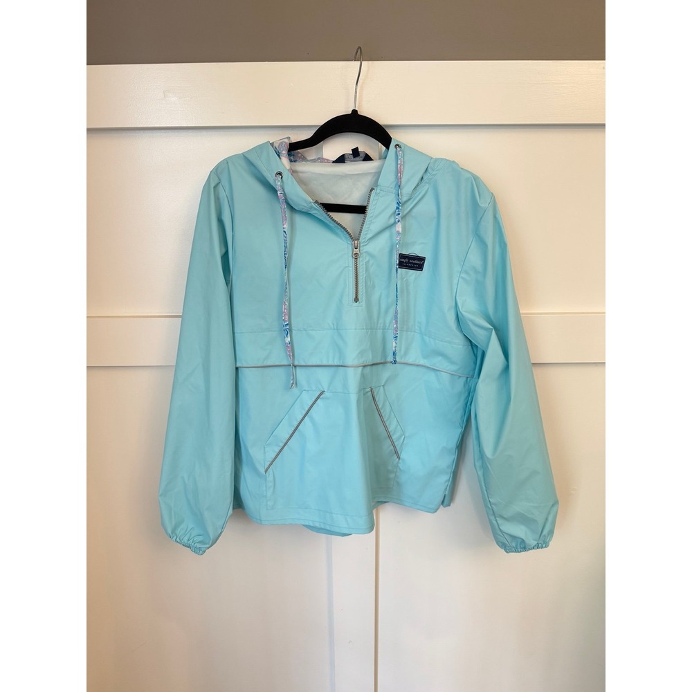 Simply southern blue rain jacket pullover size XS